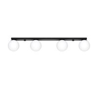 Plafoniera Vetro Metallo 88 CM Lungo Bianco Nero Moderno 4x G9 Deckenleuchte