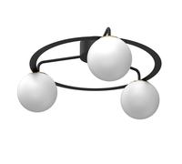 Plafoniera Vetro Metallo Nero Bianco Oro E27 Ø57 CM Piano Deckenleuchte Blendarm