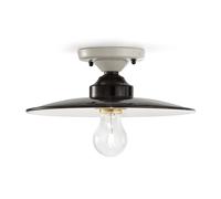 Plafoniera Vintage B&W Metallo Smaltato Nero E Bianco 1 Luce E27 25Cm