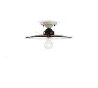 Plafoniera Vintage B&W Metallo Smaltato Nero E Bianco 1 Luce E27 30Cm