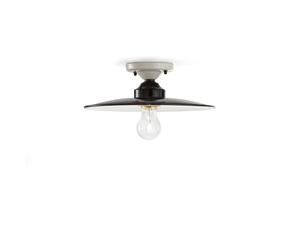 Plafoniera Vintage B&W Metallo Smaltato Nero E Bianco 1 Luce E27 30Cm