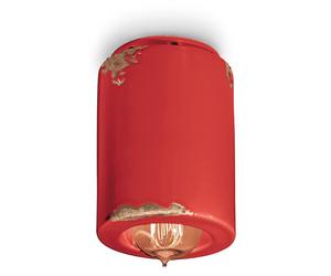 Plafoniera Vintage Ceramica Rossa 1 Luce E14 [EEK: A++]