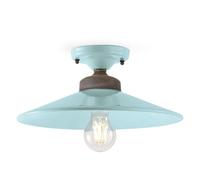 Plafoniera Vintage Colors Ferro E Ceramica Azzurro 1 Luce E27