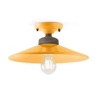 Plafoniera Vintage Colors Ferro E Ceramica Giallo 1 Luce E27