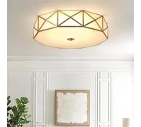 Plafoniera vintage da 45,7 cm, montaggio a incasso, 4 luci, in ottone e vetro, stile Art Déco, elegante, per armadio, soggiorno, camera da letto, corridoio