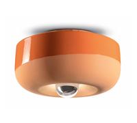 Plafoniera Vintage Decò Bellota Ceramica Arancio Pesca 1 Luce E27