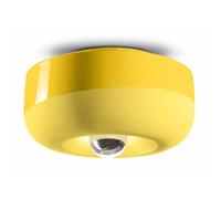 Plafoniera Vintage Decò Bellota Ceramica Giallo Limone 1 Luce E27