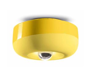 Plafoniera Vintage Decò Bellota Ceramica Giallo Limone 1 Luce E27 [EEK: A++]