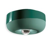 Plafoniera Vintage Decò Bellota Ceramica Verde Bottiglia 1 Luce E27