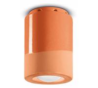 Plafoniera Vintage Decò Pi Ceramica Arancio Pesca 1 Luce E14