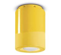 Plafoniera Vintage Decò Pi Ceramica Giallo Limone 1 Luce E14
