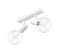 ledscom.de Plafoniera vintage E27 FARE, retrò, bianca, orientabile, a 2 fiamme, incl. lampade LED, 838lm ciascuna, bianco caldo