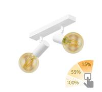Plafoniera vintage E27 FARE Retro bianco orientabile a 2 luci incl. LED oro
