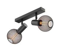 Plafoniera vintage FARE Retro nera orientabile a 2 luci incl. LED E27