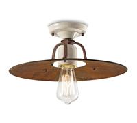 Plafoniera Vintage Grunge Ferro E Ceramica Craquele' 1 Luce E27 40Cm [EEK: A++]