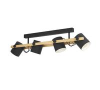 Plafoniera Vintage Hornwood Acciaio Nero 4 Luci E27 [EEK: A++]