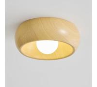 Plafoniera Vintage in Metallo, a Forma Di Ciotola, Piccola, da Incasso, Ideale per Camera da Letto e Soggiorno (Noce)/Noce