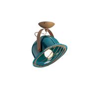 Plafoniera Vintage Industrial Ferro E Ceramica Verde 1 Luce E27