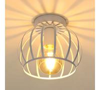 Plafoniera vintage Lampada da soffitto semi da incasso Paralume da soffitto con gabbia metallica con supporto E27 (lampadina non inclusa)