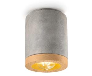 Plafoniera Vintage Mateca Ferro E Ceramica Cemento 1 Luce E27