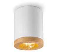Plafoniera Vintage Mateca Ferro E Ceramica Smaltata Bianco 1 Luce E27 [EEK: A++]