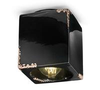 Plafoniera Vintage nera 12 cm Ferroluce
