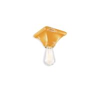 Plafoniera Vintage Quadrata Piccola Ceramica Gialla 1 Luce E27
