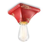 FerroLuce Plafoniera piccola quadrata dal design industrial con diffusore in cer [EEK: A]