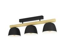 Plafoniera Vintage Sherburn Acciaio Nero 3 Luci E27