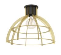 EGLO Plafoniera Stillington, lampada da soffitto rotonda in acciaio nero e oro, lampada da soggiorno dal design vintage e retrò, lampada per soggiorno, attacco E27, Ø 42 cm