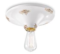 Plafoniera Vintage Tonda Grande Ceramica Bianca 1 Luce E27