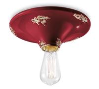 Plafoniera Vintage Tonda Grande Ceramica Bordeaux 1 Luce E27