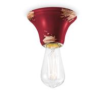 Plafoniera Vintage Tonda Media Ceramica Bordeaux 1 Luce E14