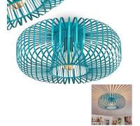 Plafoniera Wemude di HOFSTEIN, lampada da soffitto vintage moderna in metallo - a griglia 1 luce retrò per camera letto, soggiorno, dei bambini, corridoio attacco E27 diametro 40 cm petrolio