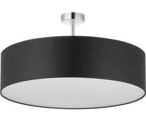 Plafoniera Yasa Nero Cromo Tessuto 4xE27 Ø60cm Blendarm Soggiorno Luce