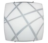 Plafoniera1Xe27 G.Filo Acciaio V.Lastra Bianc - E-Energy
