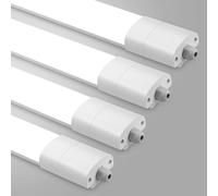 Plafoniere a LED impermeabili da 4 pezzi, 4000K, luci a tubo collegabili per seminterrato, garage, soggiorno e altro ancora