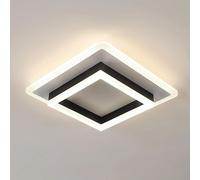 Plafoniere a LED, Lampada da soffitto moderna 30W 3375LM, Plafoniera quadrata nera per soggiorno, cucina, bagno, 4500K
