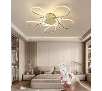 Plafoniere a LED Moderni apparecchi di illuminazione creativi per soffitti Dimmerabili con telecomando Plafoniere in alluminio elettrolucidato Adatte per soggiorni,camere letto,cucine (Oro, Φ90cm)