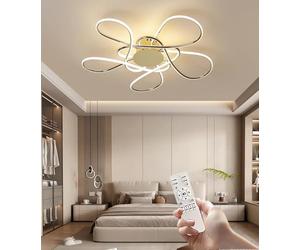 Plafoniere a LED Moderni apparecchi di illuminazione creativi per soffitti Dimmerabili con telecomando Plafoniere in alluminio elettrolucidato Adatte per soggiorni,camere letto,cucine (Oro, Φ90cm)