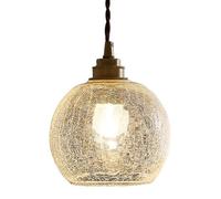 Plafoniere a Vite E27 Lampada a Sospensione Creativa in Vetro incrinato Paralume Lampadario in Stile Industriale Nordico, Camera da Letto Sala da Pranzo Decorazione del corridoio L