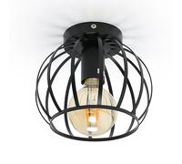 Plafoniere da corridoio nere: lampada da soffitto industriale a gabbia retrò con paralume in metallo, base E27