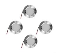 Plafoniere da incasso in lega di alluminio, 12 V, confezione da 4 | Confezione da 4 pezzi, tensione 12 V, 3 W per luce, ultra per una profondità sottile di 14 mm, soluzione efficiente