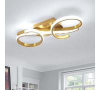 Plafoniere LED a Soffitto Moderna, 36W Creativo Lampada da Soffitto Colore Oro, Lampada a LED da Soffitto per Camera da Letto Cucina Soggiorno Sala da Pranzo, 6500K Luce Bianca Fredda