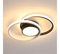 Plafoniere LED, Lampada da Soffitto Moderna Nera 42W, Plafoniera LED Soffitto Rotonda 40CM in Acrilico per Camera da Letto Soggiorno Cucina Bagno Corridoio, Bianco Caldo 3000K
