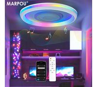 Plafoniere MARPOU RGB intelligenti con altoparlante APP di controllo remoto Lampade musicali moderne a LED di grandi dimensioni Soggiorno Camera da letto Decorazioni per la casa