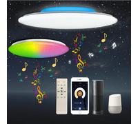 Plafoniere moderne a LED con altoparlante Bluetooth Lampade da soffitto RGB con controllo vocale per soggiorno camera da letto Funziona con Alexa Google