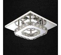 Plafoniere moderne a LED Mini lampada da soffitto quadrata in cristallo in acciaio inossidabile per luci da camera da letto, soggiorno e corridoio