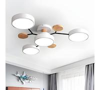 Plafoniere moderne a LED Sputnik in legno da semi-incasso Molecola nordica bianca Vicino alla plafoniera Soggiorno Illuminazione a soffitto per camera da letto Sala da pranzo Cucina per ufficio, Verd