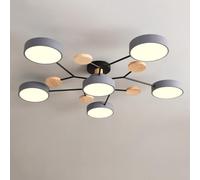 Plafoniere Moderne in Legno Sputni LED Semi da Incasso Nordic Molecule White Vicino alla Plafoniera Illuminazione A Soffitto per Camera da Letto Sala da Pranzo Ufficio, Grey, 6 Light